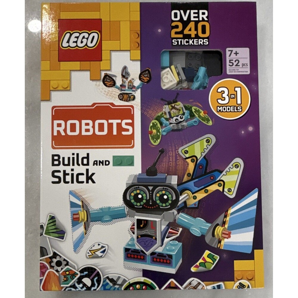 NEW LEGO Build and Stick: Robots Activity Book Illustrated Picture Book 48p 2023